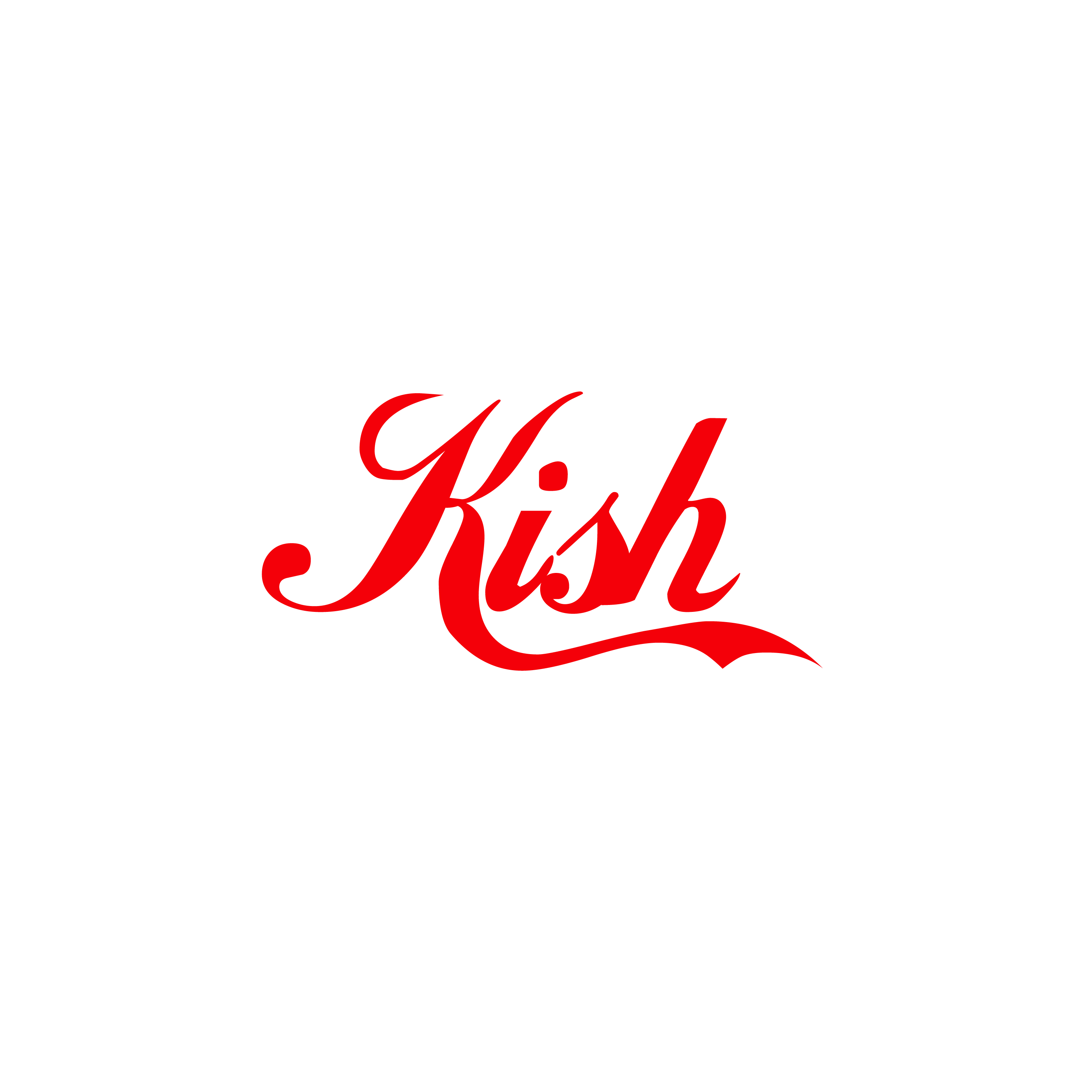 Parody logo featuring 'KISH' in place of famous brands